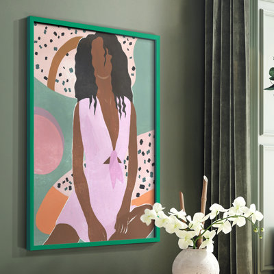 «Curly Lady III», reproduction encadrée - bois massif