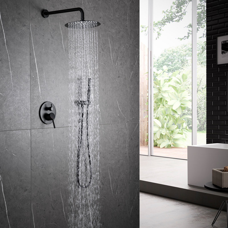 Pomme de douche à pluie ronde avec douchette à main Rainfall