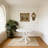 42.1"WHITE Table cross leg Mid-century Dining Table