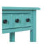 Table d'entrée avec 2 tiroirs, console rustique avec tablette ouverte et pieds en bois d'hévéa pour les entrées, les salons et les couloirs (bleu sarcelle)-604880536