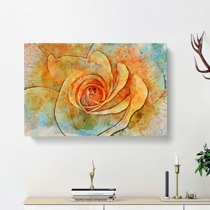 Yellow Rose In Abstract - Wrapped Canvas, 35cm H x 50cm W x 3cm D