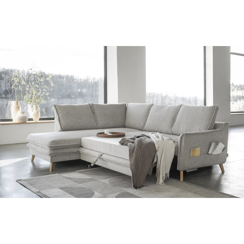 Charming Charlie Limited 6 Seater Sofa Bed, Left facing, Sand grey
