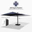 Parasol en porte-à-faux rectangulaire à manivelle avec base à roulettes 120 po x 156 po Malieya, bleu marine-1173081306