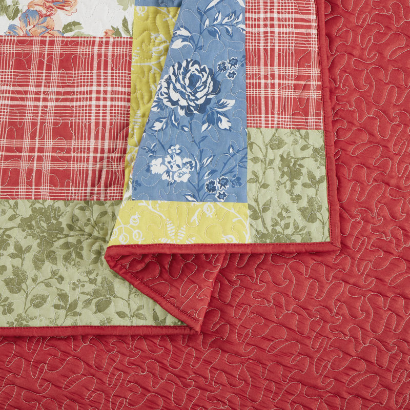 Ensemble de courtepointe Farmhouse Florals, Full/Queen Quilt + 2 Standard Shams