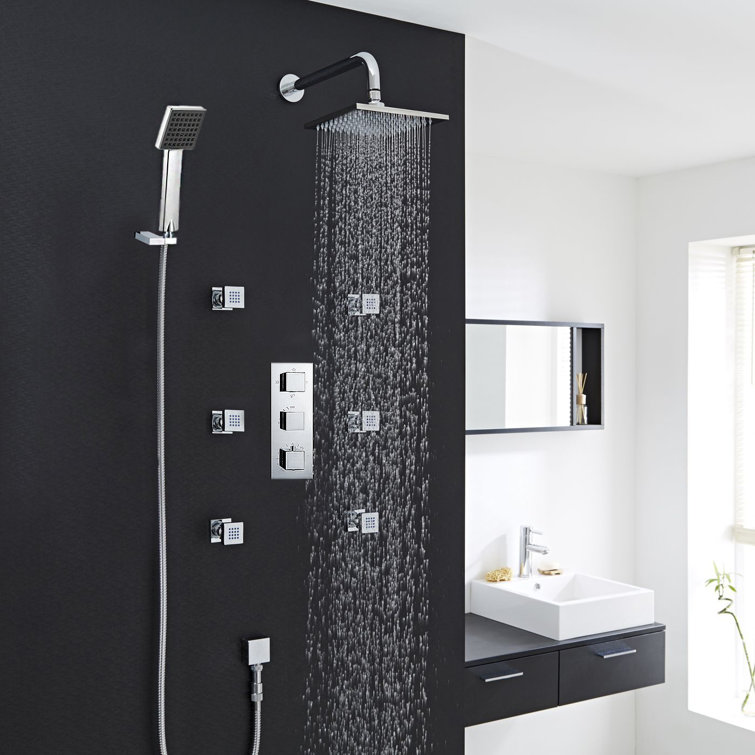 Kiev Chrome Thermostatic Shower System Set Ultimate Luxury and Control