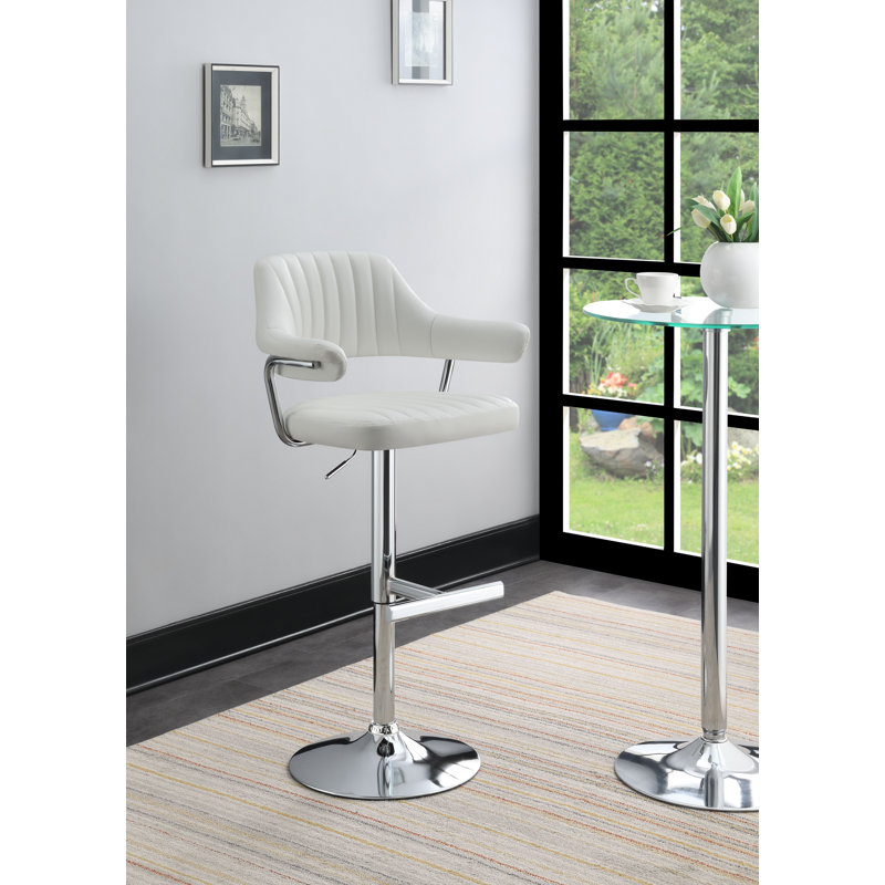 Arnetha Swivel Upholstered Adjustable Height Counter Stool, White