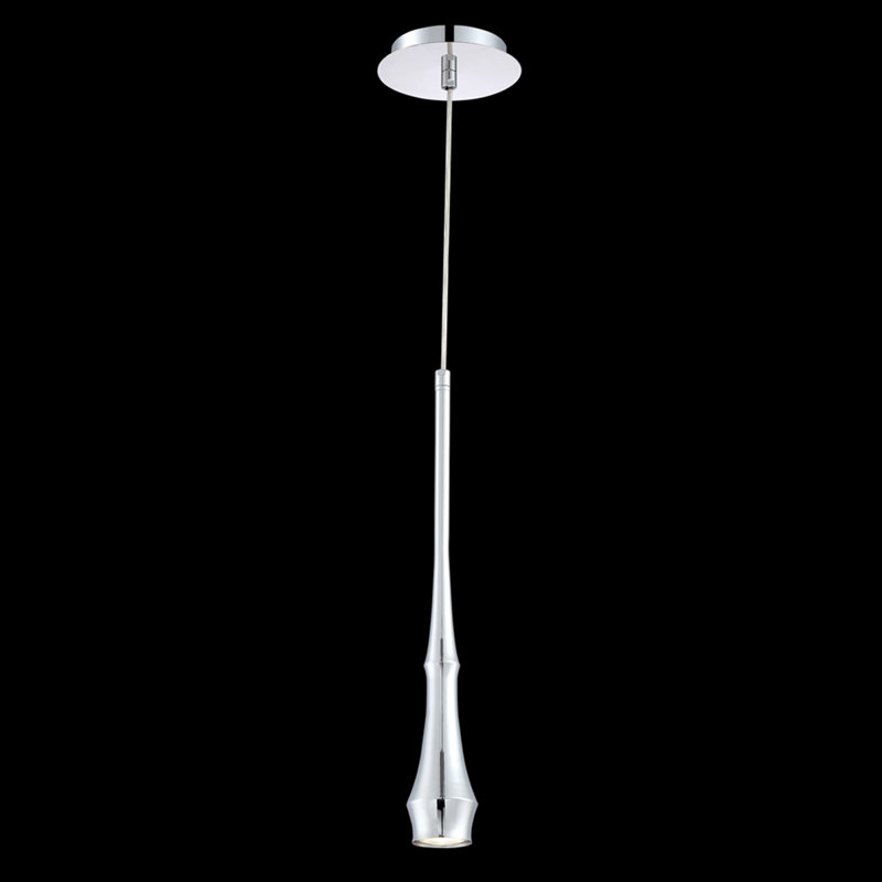 Luminaire suspendu unique en forme de larme à 1 lumière Tala, Chrome