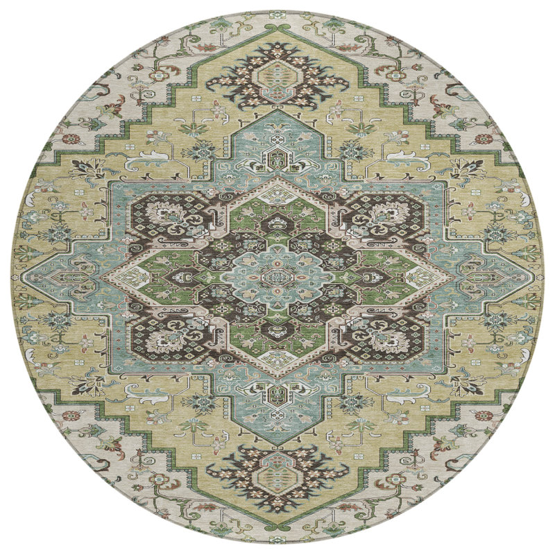 Lani Beige Washable Indoor-Outdoor Rug - , 2'6" x 3'10"