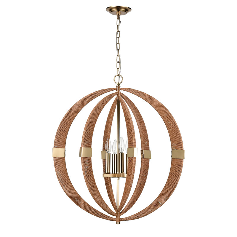 Pyrus 27'' Wide 4-Light Chandelier - Brown