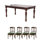 4 - Person Walnut Solid Wood Top Four Leg Base Dining Set