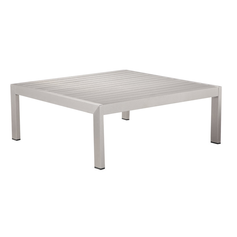 Cloud Coffee Table, Powder Coated White, Brushed Aluminum