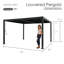 Abri de protection contre les intempéries en aluminium à persiennes 12 'x 12' avec système de drainage Kozyard Pergola-127367580-127367582