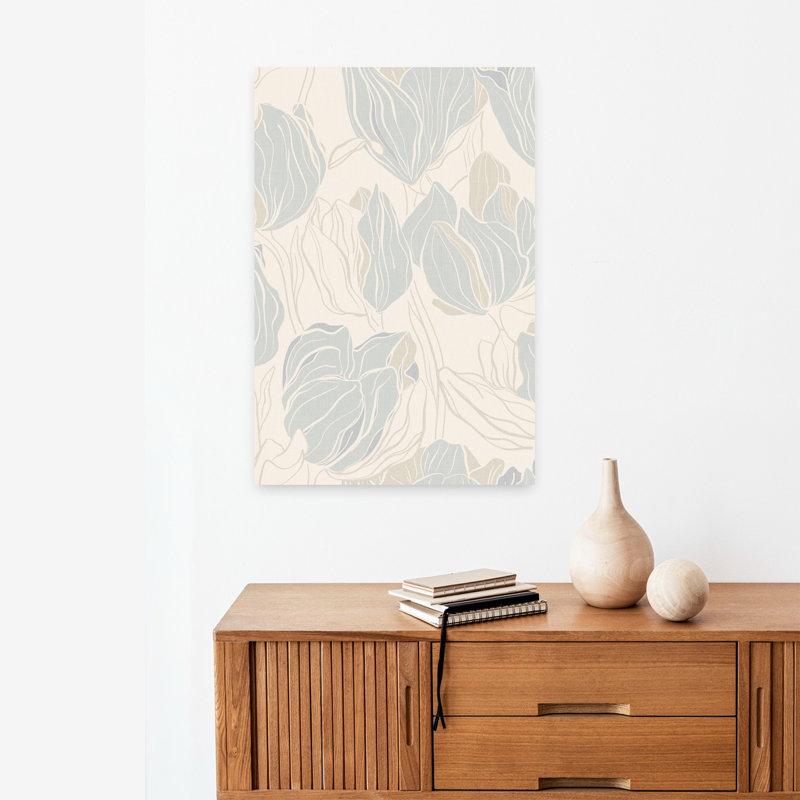 Art contemporain contemporain, tulipe sereine moderne, art mural, H 24 po x l 16 po