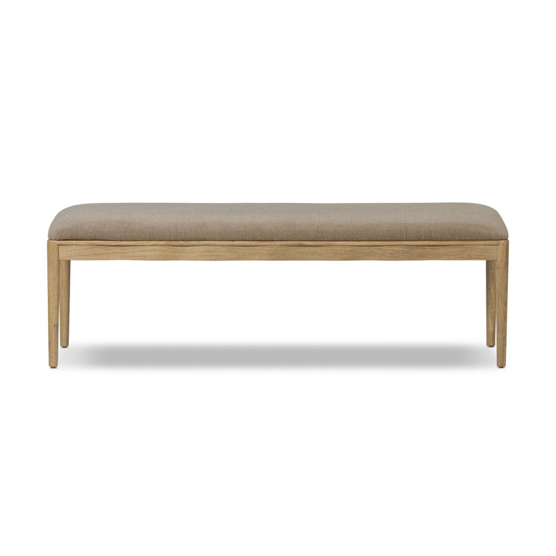 Marie Accent Bench-Sage Worn Velvet, Monte Mushroom