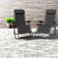 Méridienne moderne, fauteuil inclinable pliable en métal avec plateau pour l'extérieur