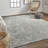 Abstract Hand Loomed Viscose Area Rug in Gray-1501482010