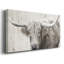 Longhorn sépia - Toile tendue avec châssis - Prêt à accrocher-861142369