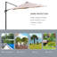 Outsunny LED Cantilever Parasol Outdoor with Base Solar Lights-426518991