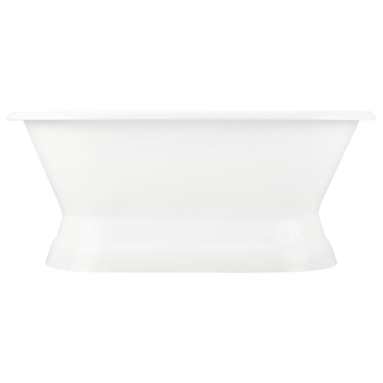 Henley 60" Cast Iron Double-Ended Pedestal Tub with Rolled Rim