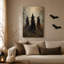 " Three Witches In Misty Autumn Forest Halloween " Painting Print-1758510587