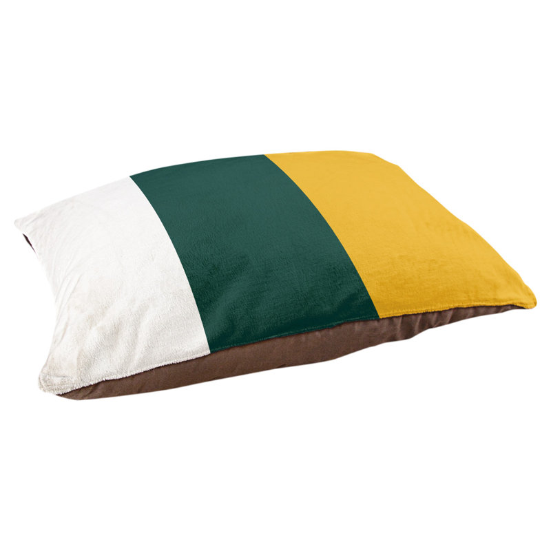 Coussin Los Angeles Anaheim, Grand (l 40 po x P 30 po x H 14 po), Blanc / vert irlandais / or