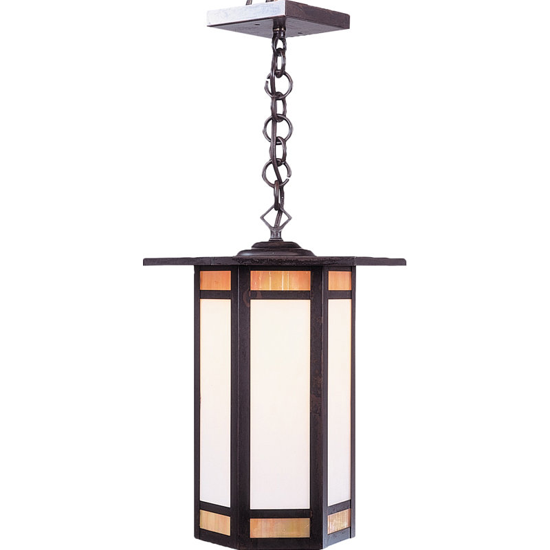 McAlester Outdoor Hanging Lantern, 14.63" H x 10.88" W, Verdigris Patina