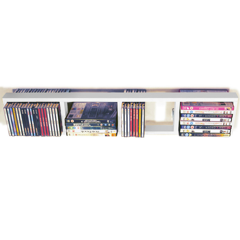Solid Wood 86.5cm H Media Shelves, White