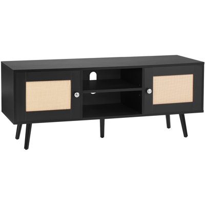 Meuble télé en rotin Daileny, meuble télé Boho pour téléviseur de 55 po