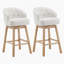 Ensemble de 2 tabourets de comptoir pivotants de 33,25 po, avec tabourets de bar rembourrés à hauteur de comptoir avec structure en bois d'hévéa massif, dossier, repose-pieds, tabourets de bar sans accoudoir pour bar personnel, comptoir de cuisine, naturel et beige-1118307789