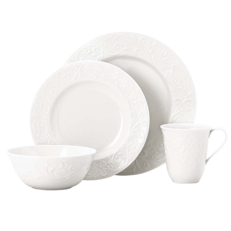 Lenox Opal Innocence Carved 4 Piece Place Setting, Service for 1