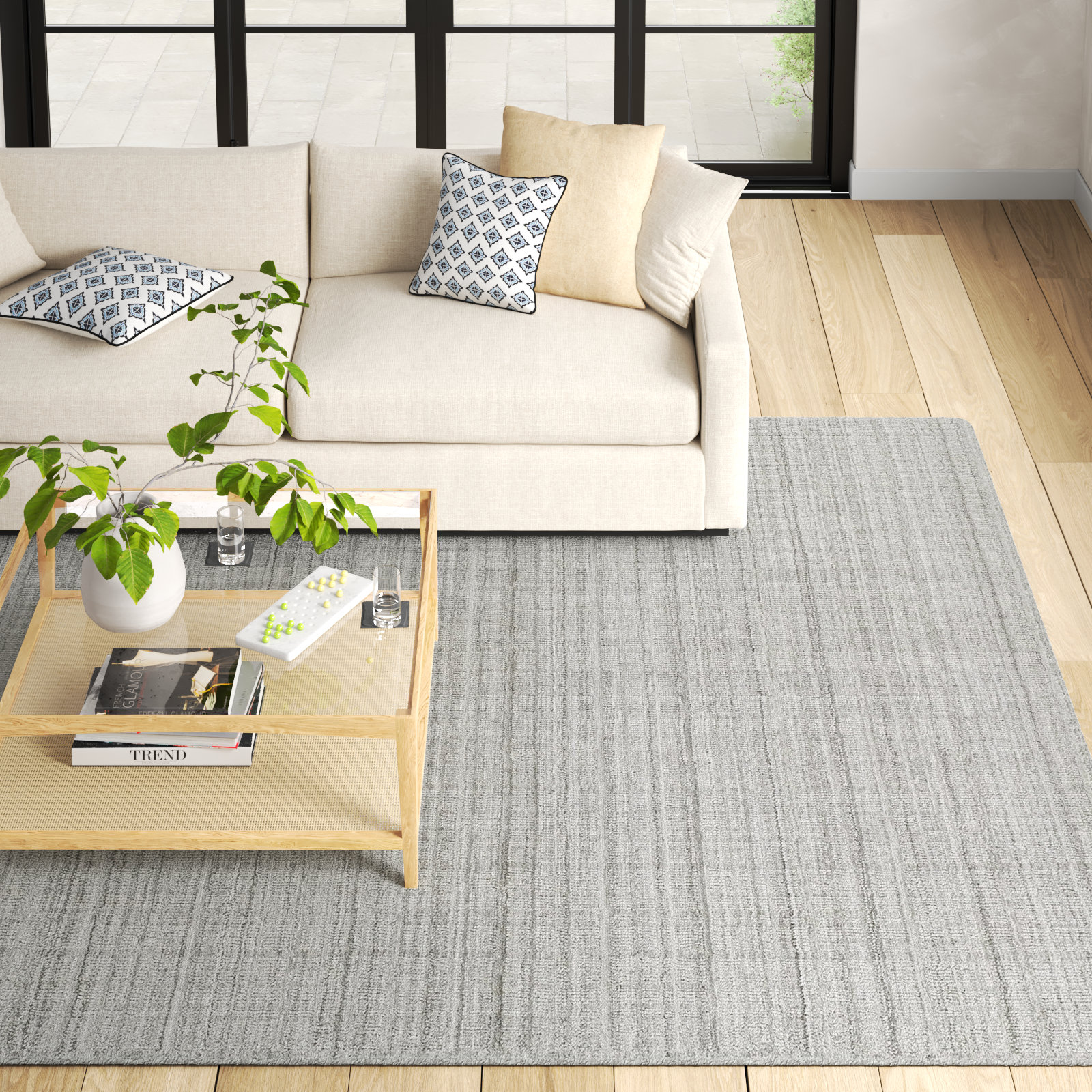 Gerrie Hand-Woven Abstract Rug, Rectangle 5' x 7'6"