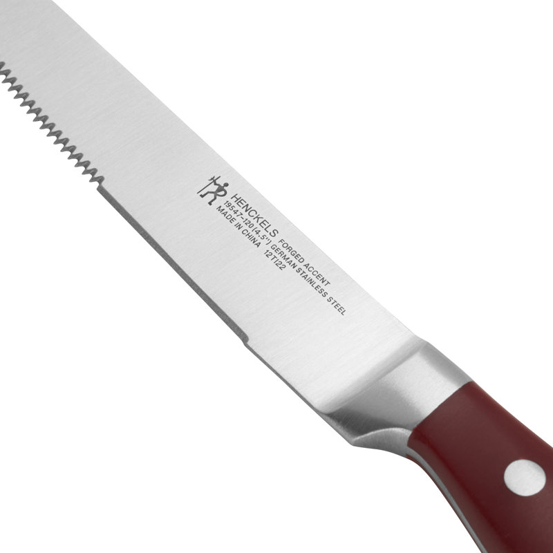 Forged Accent Red Stainless Steel Steak Knife Set of 4