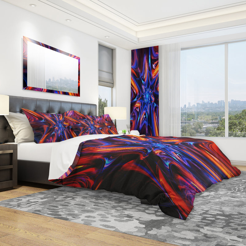 Starry Trance - Ensemble de housse de couette abstrait - Microfibre de polyester