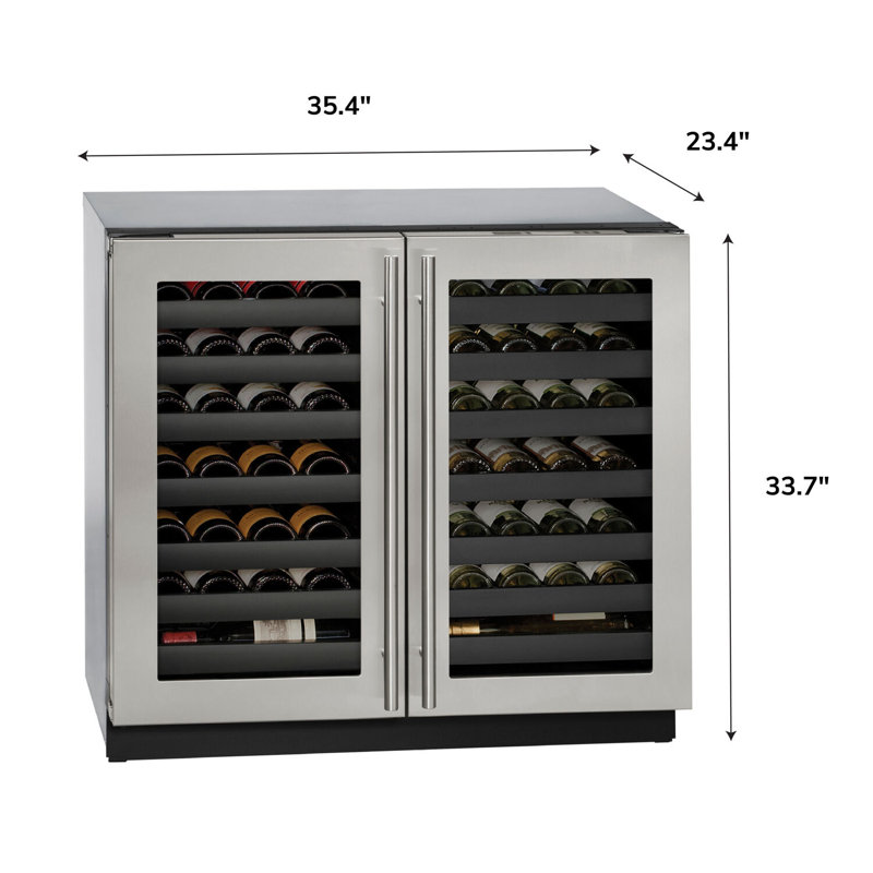 U-Line Dual Zone 35.44'' W Built-In Wine Refrigerator