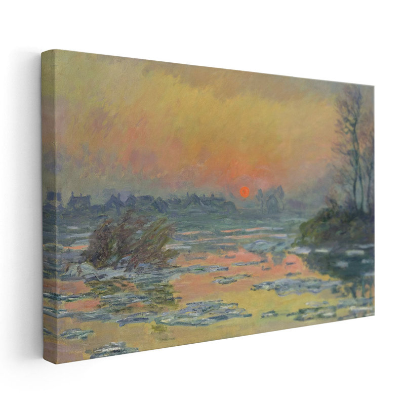 Sunset on the Seine in Winter, 1880 - Canvas Print Wall Art, 20" H x 30" W