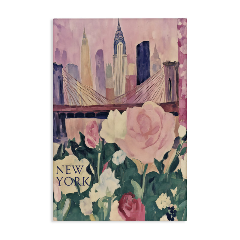 Toile New York Spring Cityscape, conception par Annabelle Hall, H 45 po x l 30 po