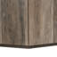 Table basse hexagonale rustique rétro en bois, avec 2 tiroirs cachés, dessus en marbre noir texturé, finition chêne brun clair - pour le salon et la réception-376819833-376819839