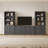 Cesiro 6-Tier Bookcase With 2 Fluted Doors And Adjustable Shelves-57999412