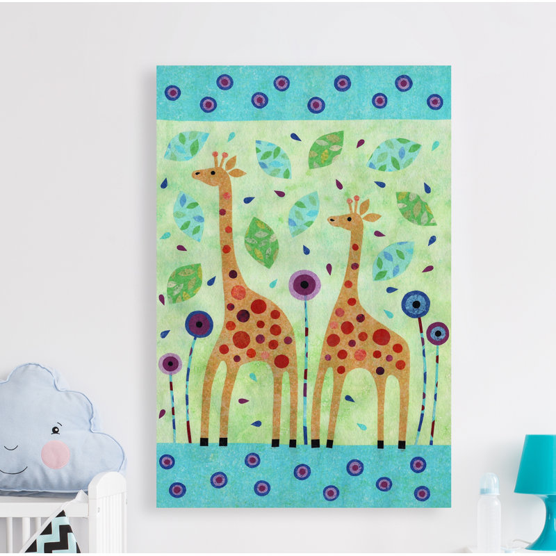 Parkman «Giraffe pair», reproduction sur toile tendue, H 60 po x l 40po x P 1,5 po
