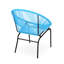 Fauteuil d'extérieur élégant avec cadre en fer de teinte bleue