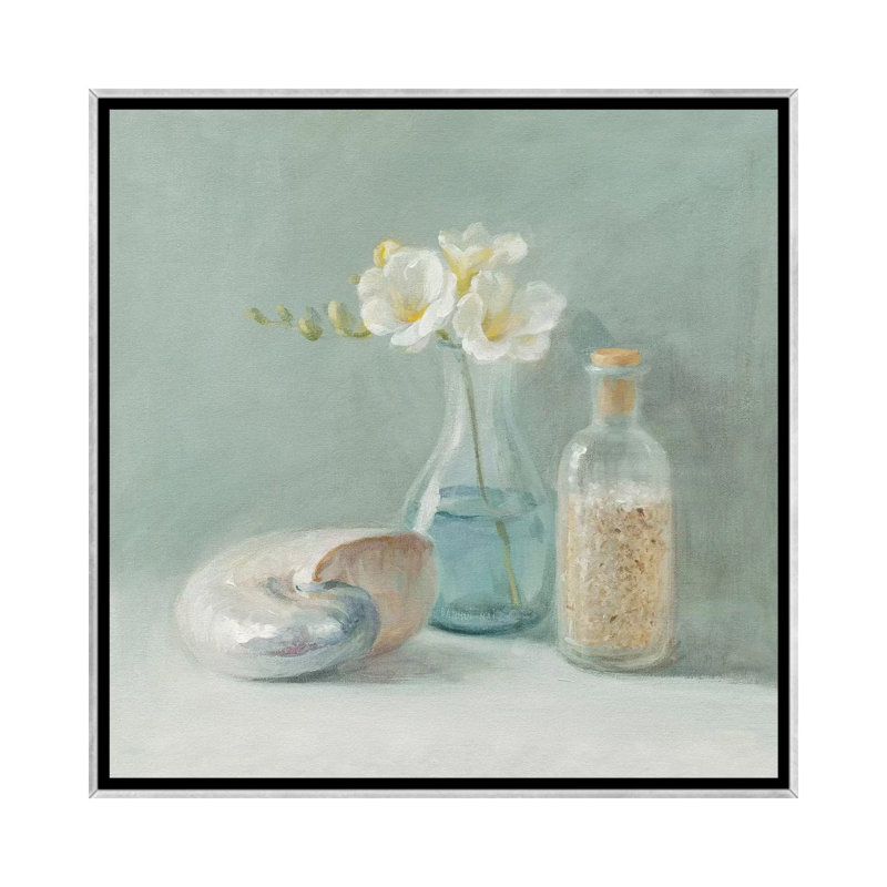 " Freesia Spa " by Danhui Nai, No Matte, 18" H x 18" W x 1.5" D, Silver Framed