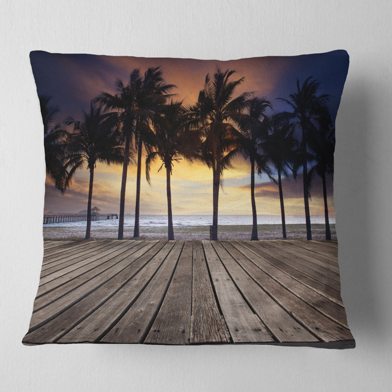 Coussin décoratif Old Wood Terrace, Carré 16 po x 16 po