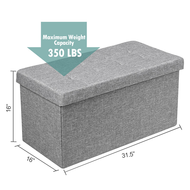 Banc rembourré Rosito, Gris clair