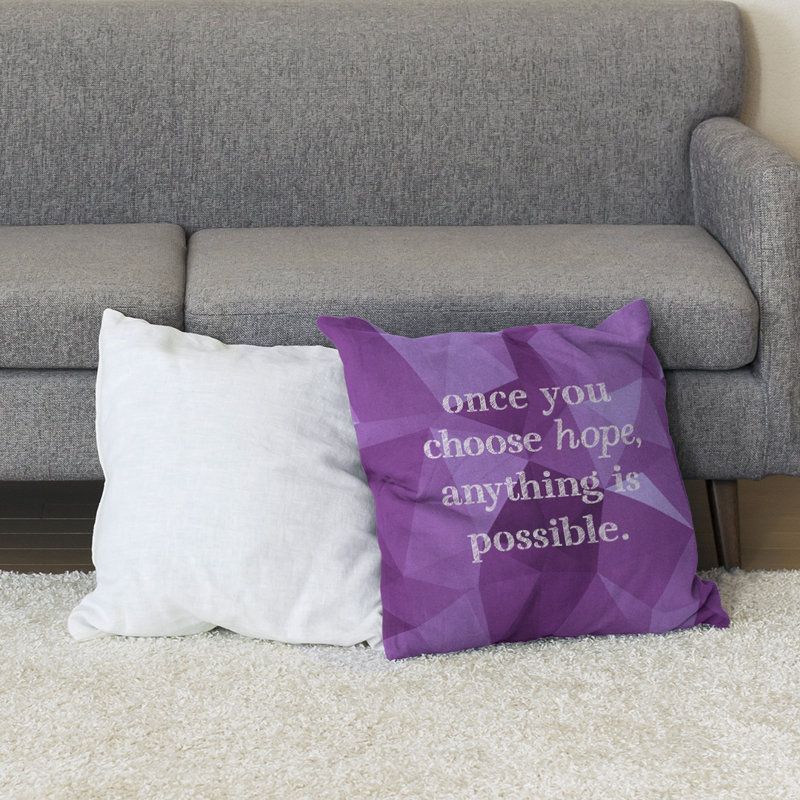 Coussin de sol pierres précieuses choisissez Hope, H 36 po x l 36 po, Améthyste