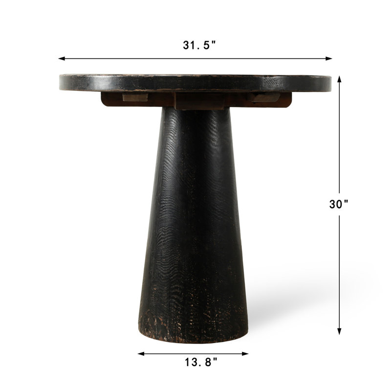 Catania 32 inches Round Table Distressed Black