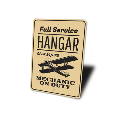 Full Service Hangar Mechanic Aluminum Sign