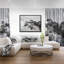 «Black and White Rocky Coastline», reproduction de photo sur toile tendue encadrée-26683781
