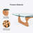Triangle Glass Coffee Table with Wooden Base Clear Glass Top Mid-Century Abstract Glass Table-1057579313