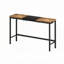 Table de salle à manger Design, table de pub, ensemble de table de salle à manger longue avec 3 tabourets, tabouret suspendu pratique, naturel et noir