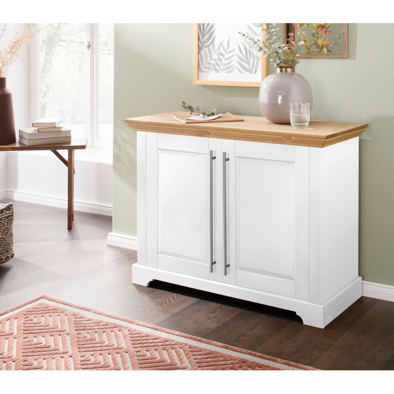 Galbin 94.2cm Solid Wood Sideboard, White/Honey